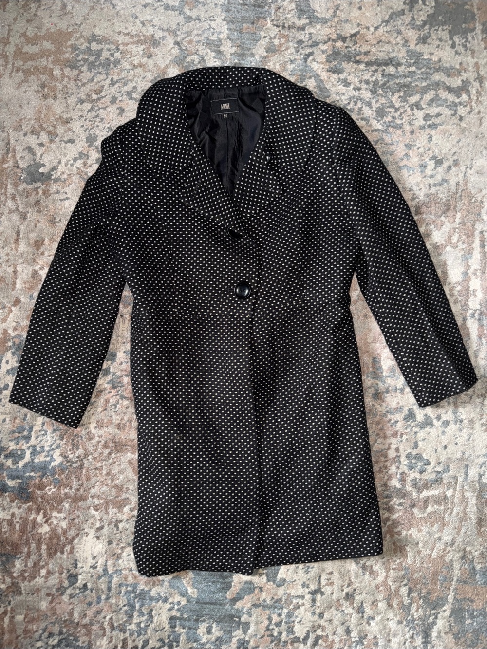 Black Polka Dot Pea Coat